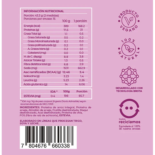 V-PRO Berry Fit, proteina vegetal, 650g ,Brota