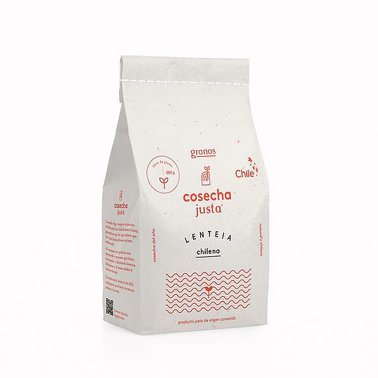 Lenteja chilena 600g, sin gluten, cosecha justa