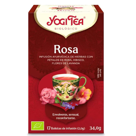 Infusión Orgánica Rose, 17 bolsitas, Yogi Tea