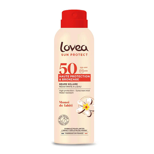 Bruma alta protección y bronceado fps50 aceite, 150ml, monoi de Tahiti, 40g, Lovea