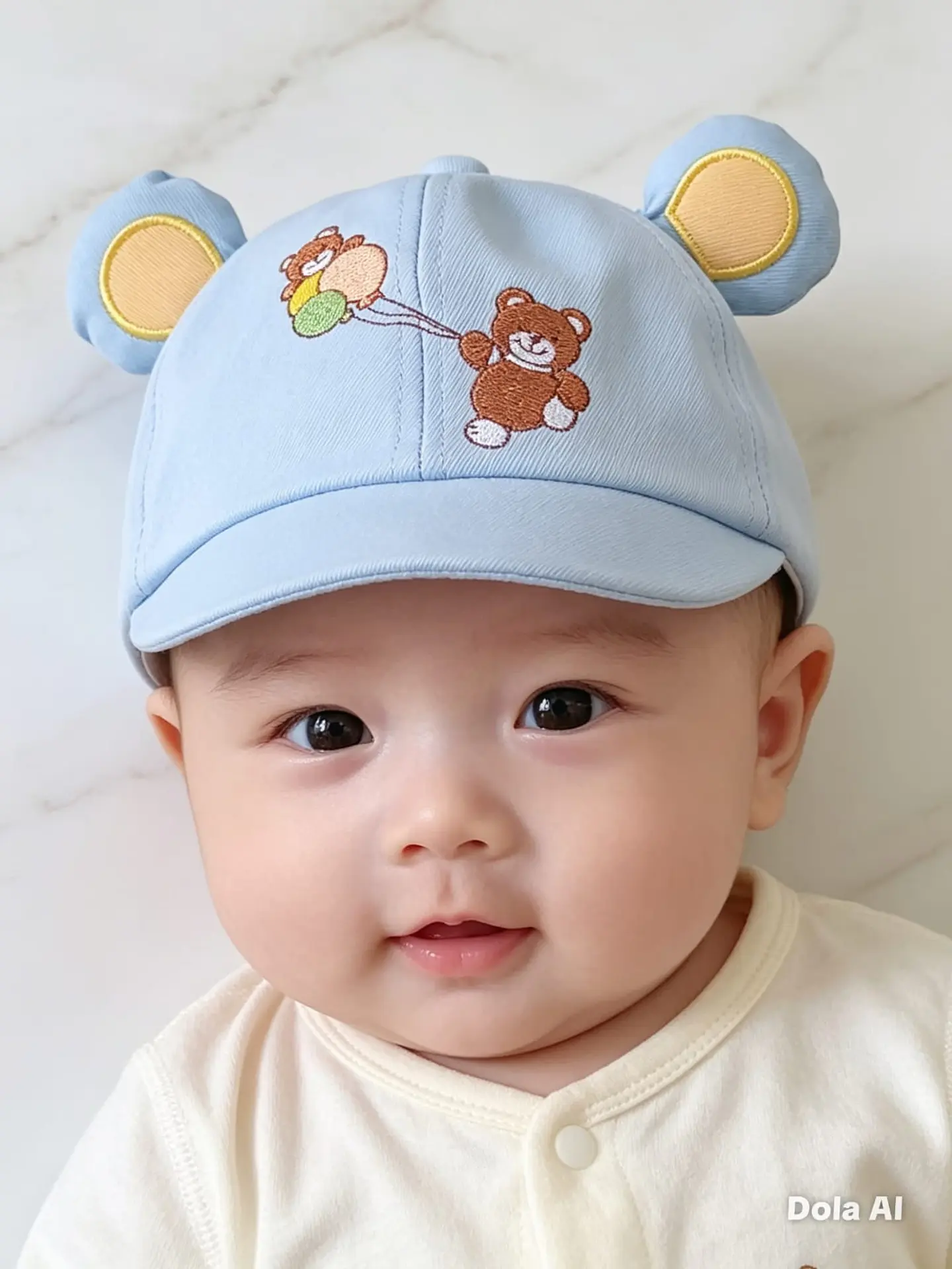 Gorrito Bebé Osito Celeste 1
