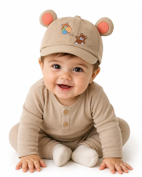 Gorrito Bebé Osito Marron