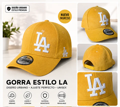 Gorra estilo LA - Diseño Urbano Mostaza 