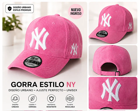 Gorra Estilo NY - Diseño Urbano Rosado