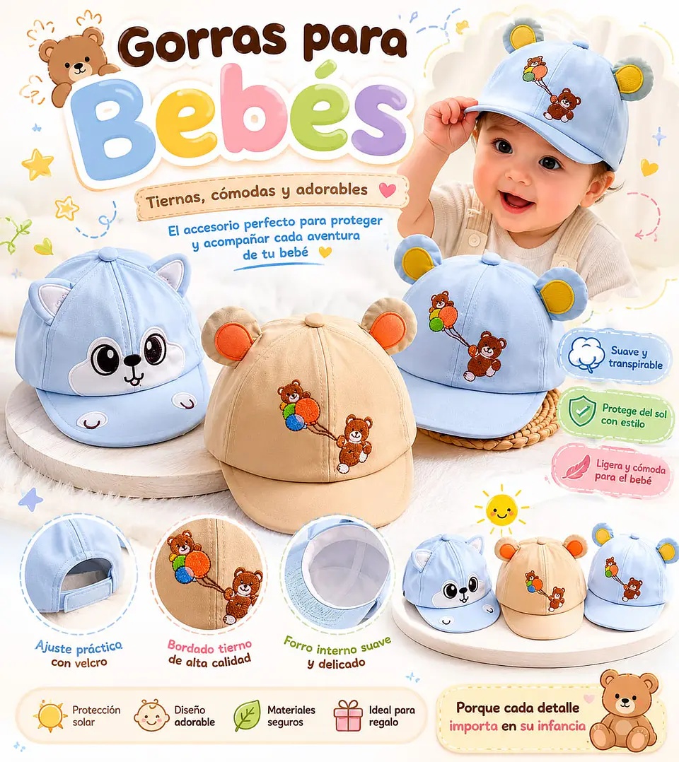 Gorras de Osito para Bebés  1