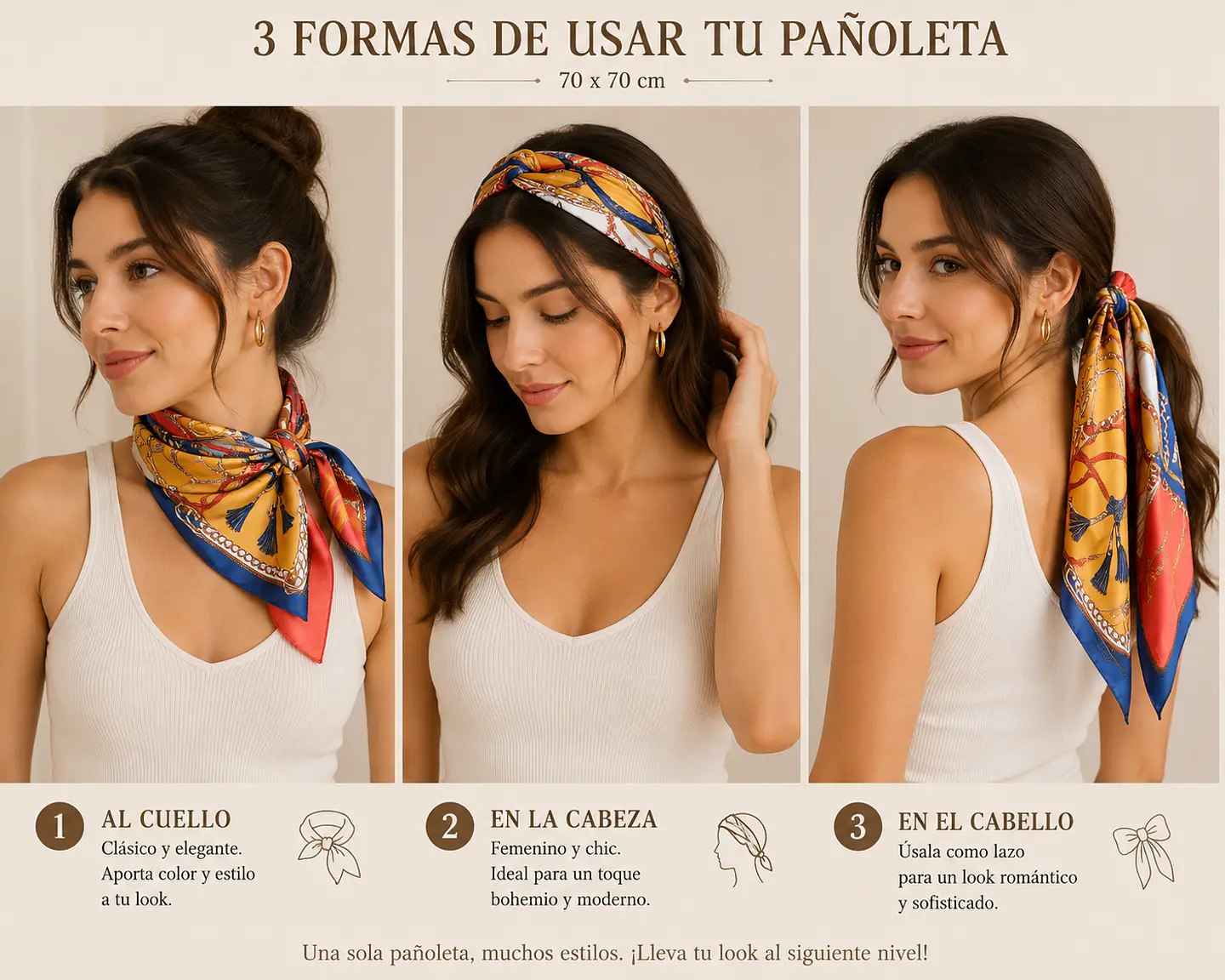 Pañoletas 70x70 Satinadas 1