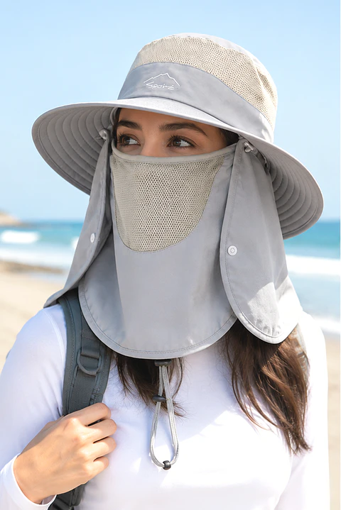 Sombrero Safari con tapa rostro y cuello 