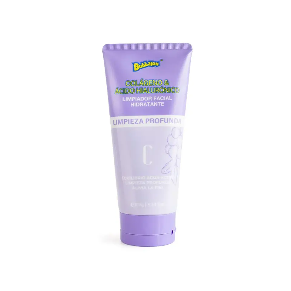 Limpiador facial colágeno y acido hialuronico Bubbaluu 100g 1