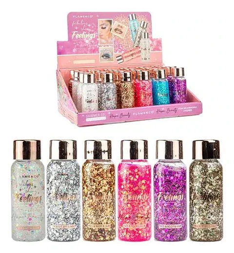 Glitter en gel capilar y corporal flamenco 