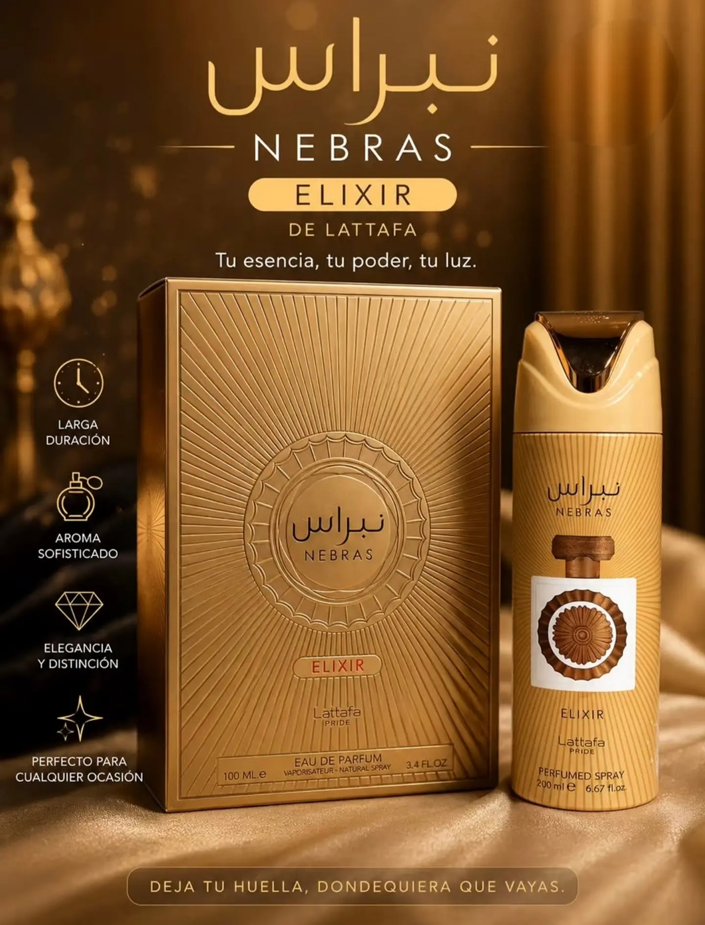 Perfume Árabe Corporal en Spray Lataffa - elixir 2