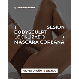 1 Sesión Sculpt+Masaje Localizado+Mascara Coreana