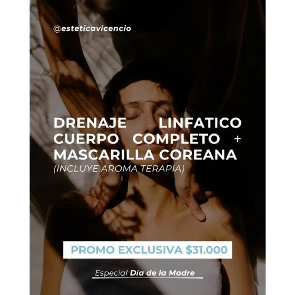 Drenaje Linfático Cuerpo Completo+Máscara Coreana Solo Para Ellas