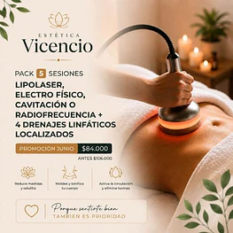 Promoción 5 Sesiones Equipo Electro Estética y 4 Masajes Localizados