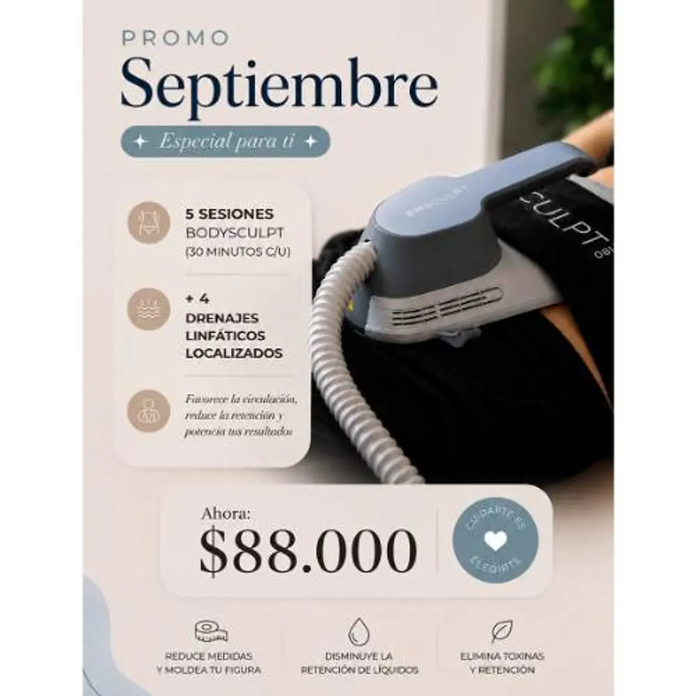 Promoción 5 Sesiones Sculpt + 4 Masajes localizados 
