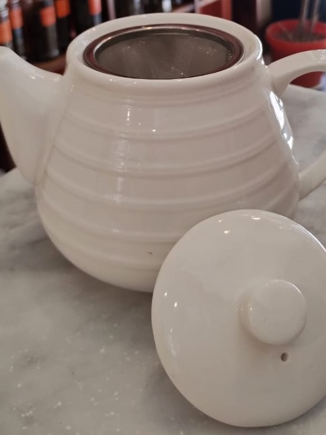 Tetera Ceramica Blanca 2