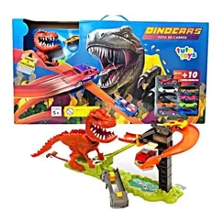 Pista Dinosaurios Lanza carros Niños  2