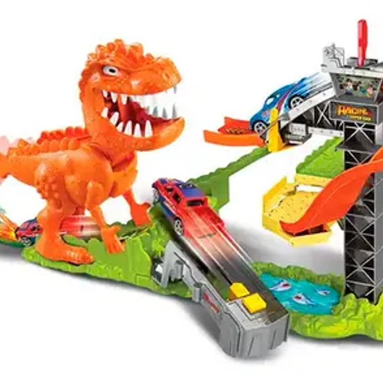 Pista Dinosaurios Lanza carros Niños  1