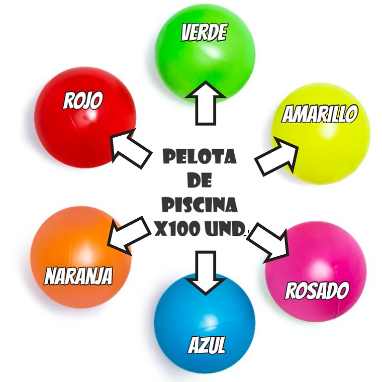 Pelotas Para Piscina Plastica Premium x100 Und  3