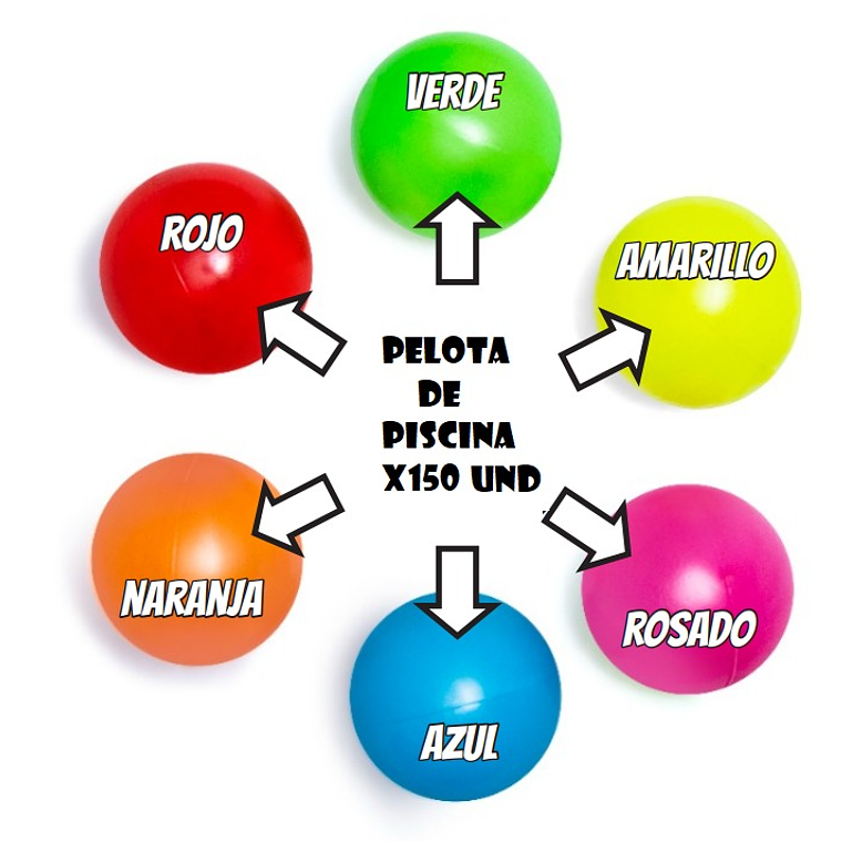 Pelotas Para Piscina Plastica Premium x150 Und  3