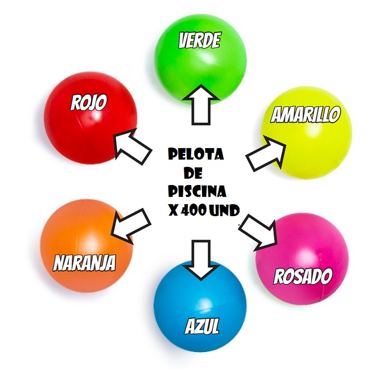 Pelotas Para Piscina Plastica Premium x400 Und  3