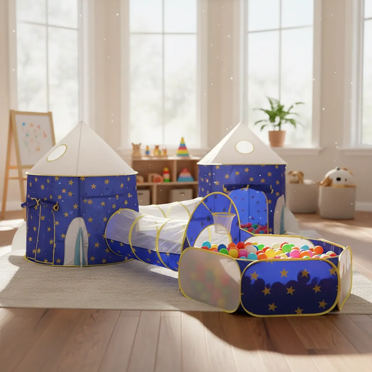Carpa Castillo Tunel Piscina 3 en 1 Niños Pelota  1