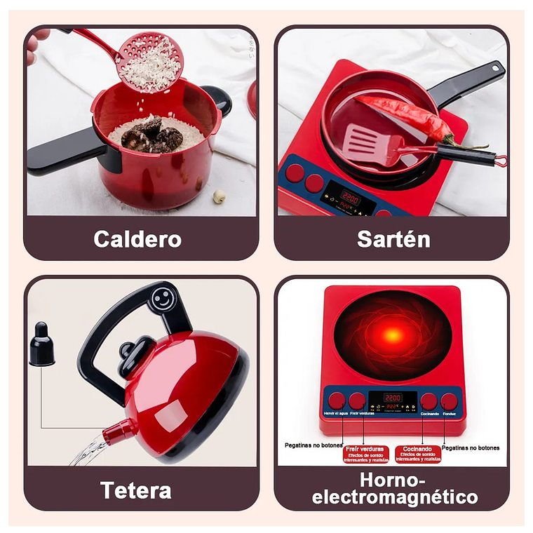 Set Cocina Infantil Niña 61 pcs  7