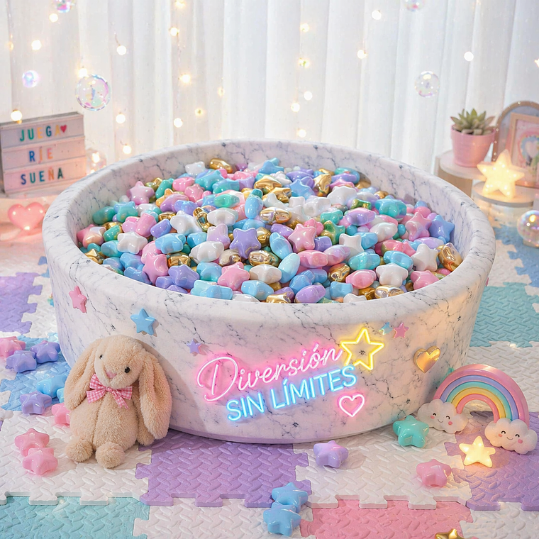 Pelota de Piscina Estrella Colores Pastel x 50 UND  1