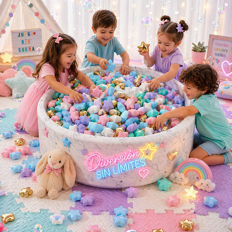 Pelota de Piscina Estrella Colores Pastel x 50 UND  2