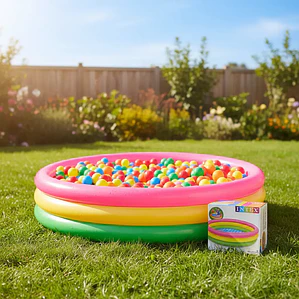 Combo Piscina Inflable 147cm + Deslizadero + 100 Pelotas