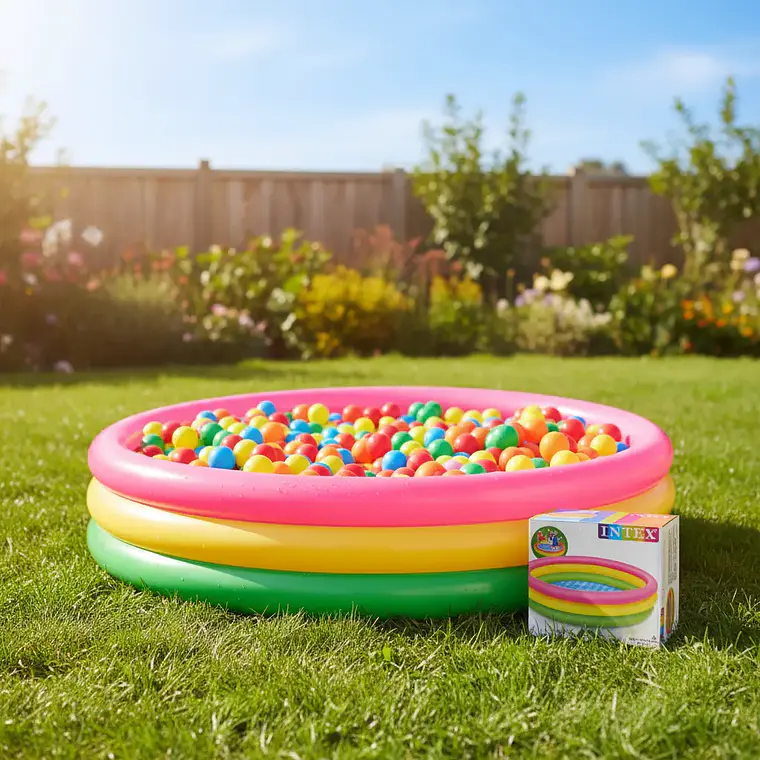 Combo Piscina Inflable 147cm + Deslizadero + 100 Pelotas 2