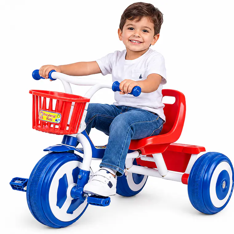 Triciclo Metalico Infantil Canasta Sonido 1