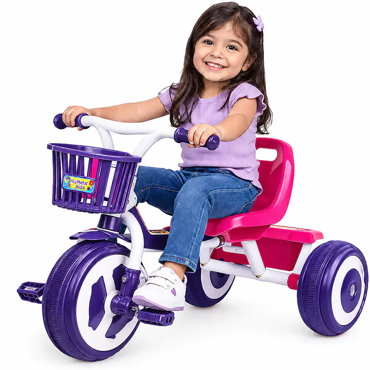Triciclo Metalico Infantil Canasta Sonido 2