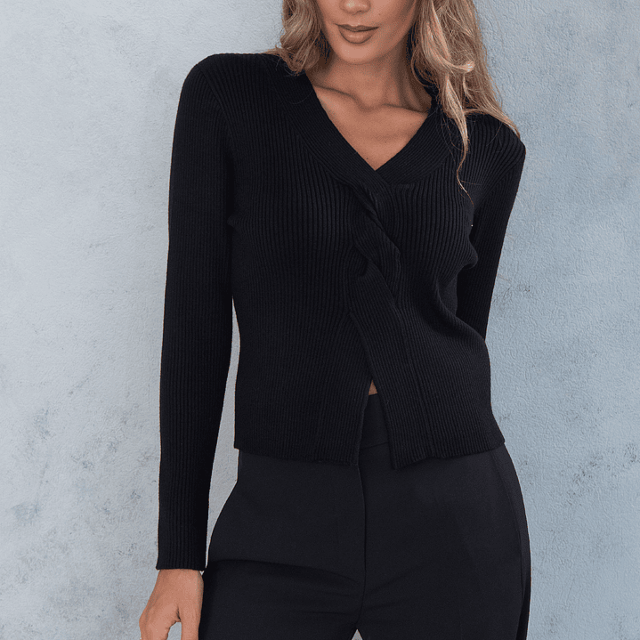 Camisola de malha com pormenor entrançado Ferrache 1