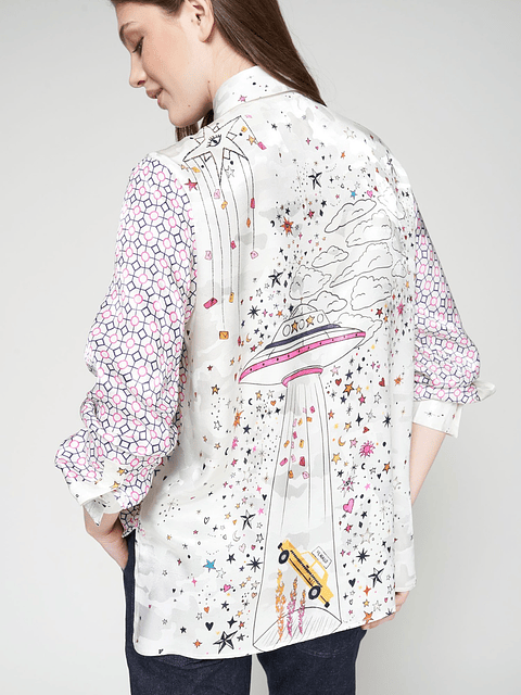 Camisa  Vilagallo com estampado geométrico ovni