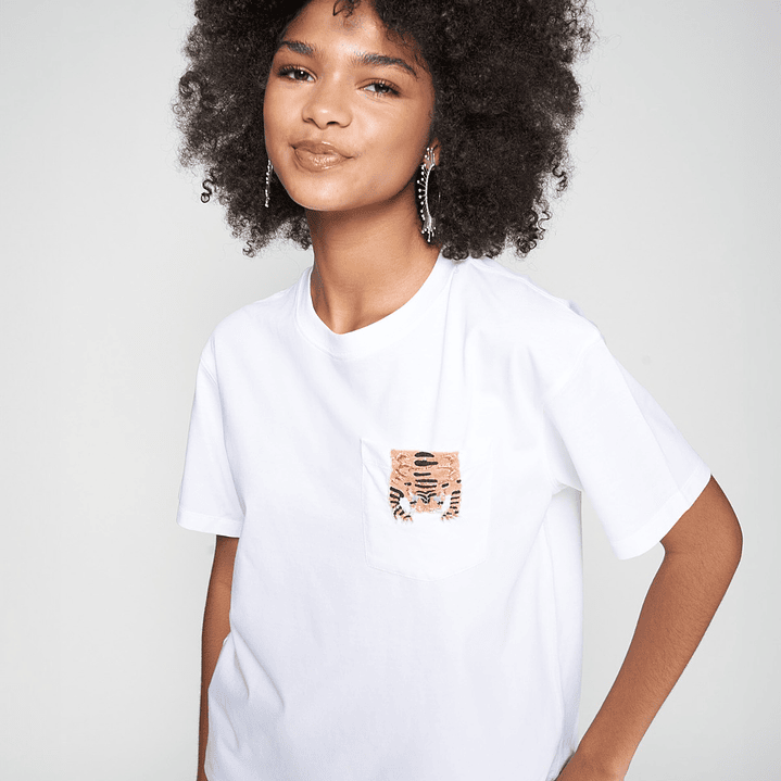 T-shirt com Bordado de Tigre 5