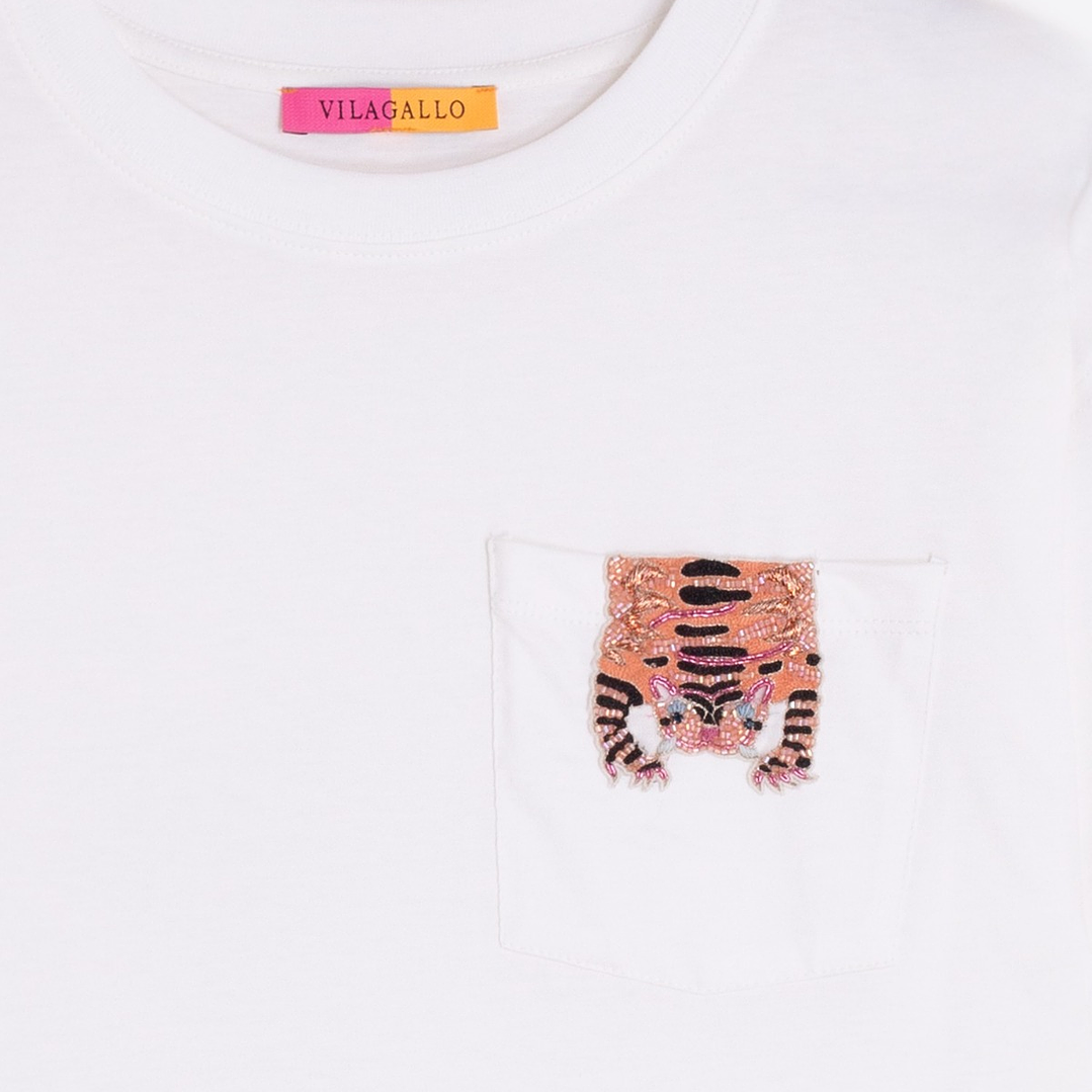 T-shirt com Bordado de Tigre 6