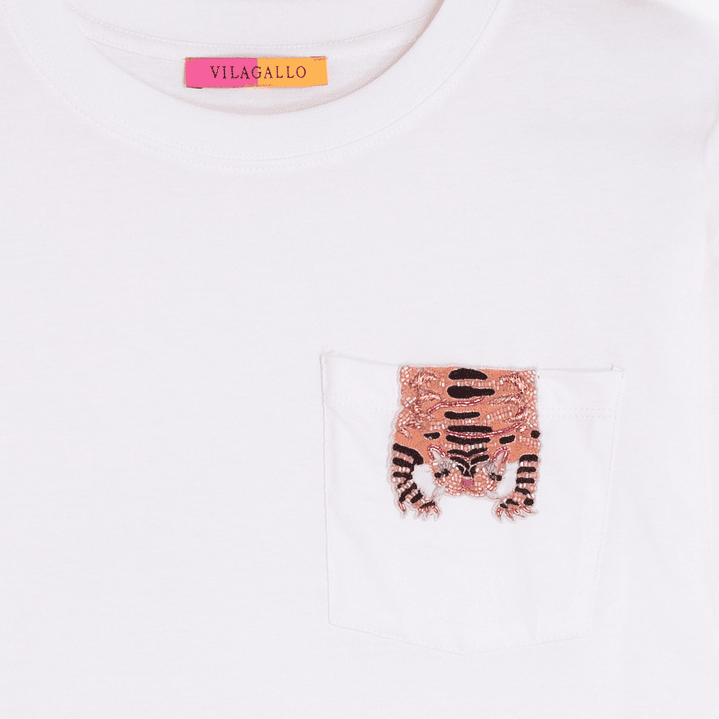 T-shirt com Bordado de Tigre 6