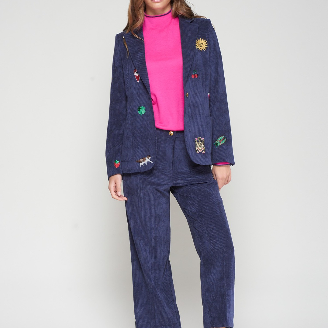  Vilagallo Calças cotelê azul marinho Vilagallo 1