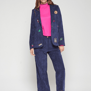  Vilagallo Calças de Cotelê Azul Marinho da 