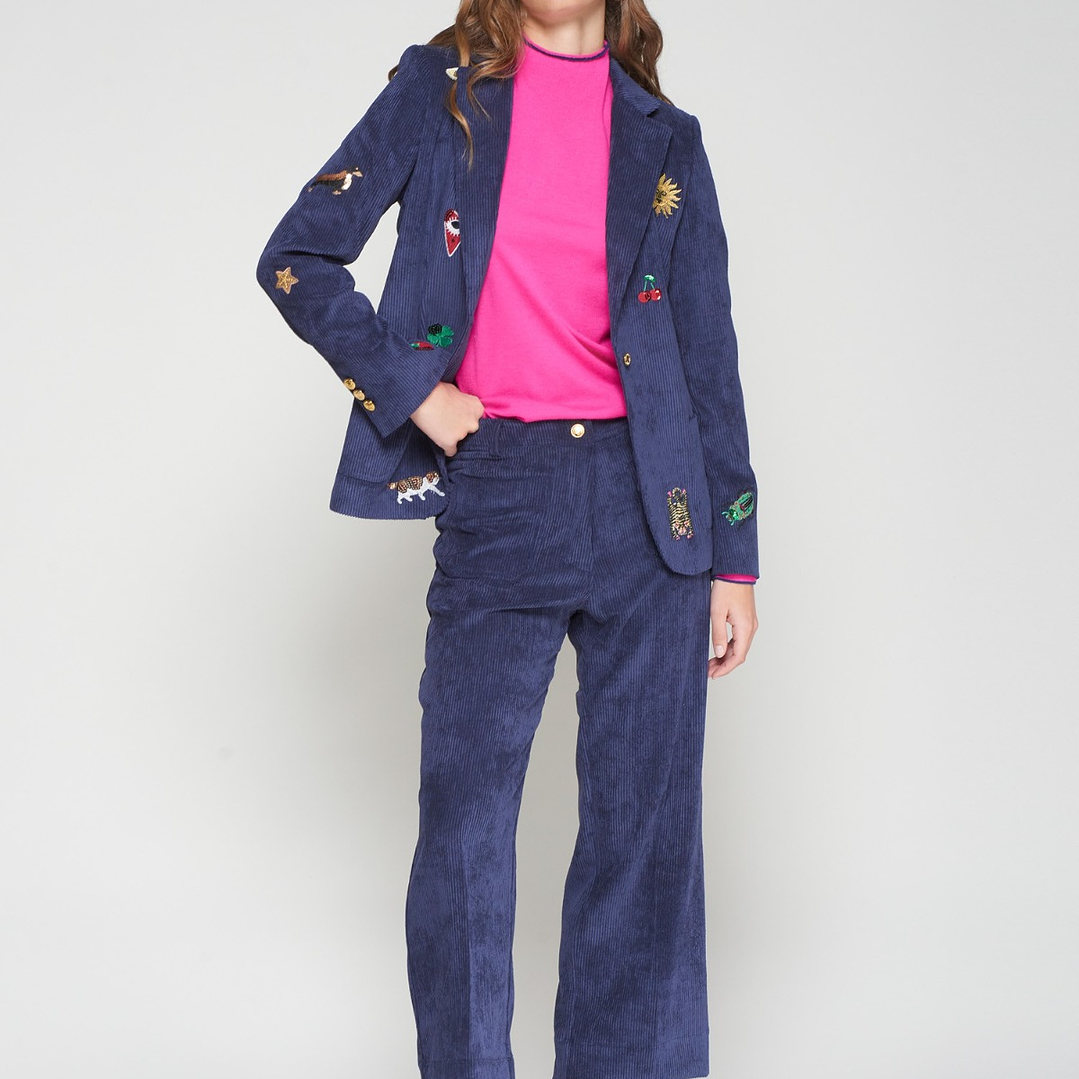  Vilagallo Calças cotelê azul marinho Vilagallo 3