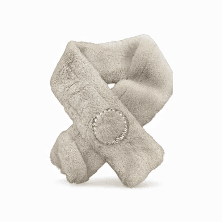 Estola de Pelo Rosa com Pérolas 4