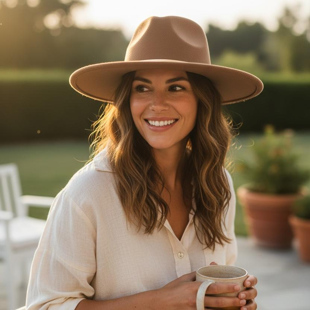 Chapéu com acessório dourado 1