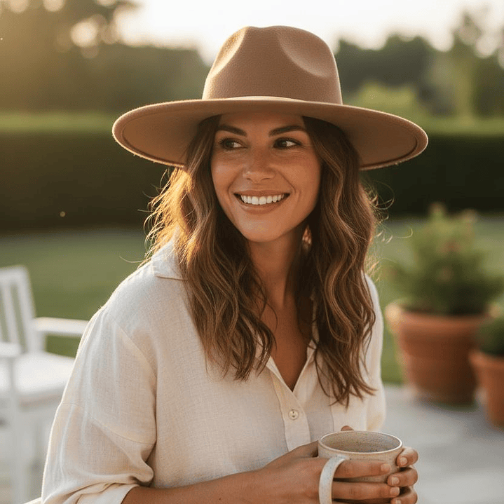 Chapéu com acessório dourado 1