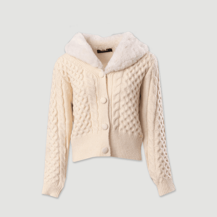 Casaco de malha com gola em pêlo Ferrache 3