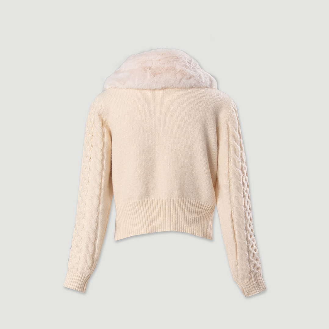 Casaco de malha com gola em pêlo Ferrache 4