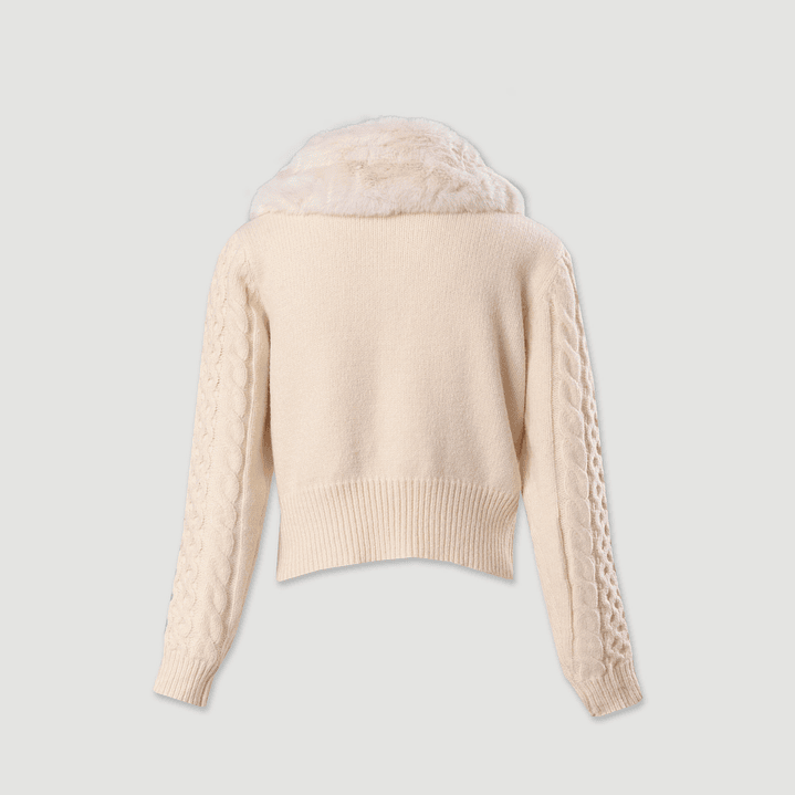 Casaco de malha com gola em pêlo Ferrache 4