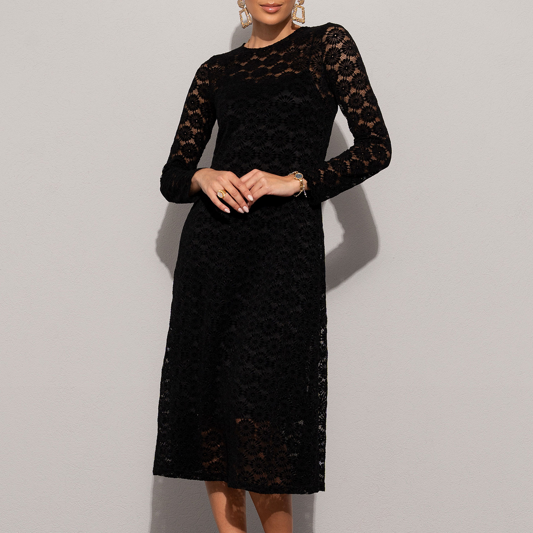 Vestido midi em renda Ferrache 1