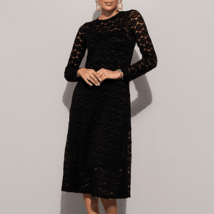 Vestido midi em renda Ferrache
