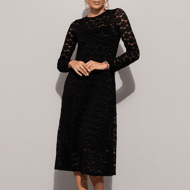 Vestido midi em renda Ferrache 1