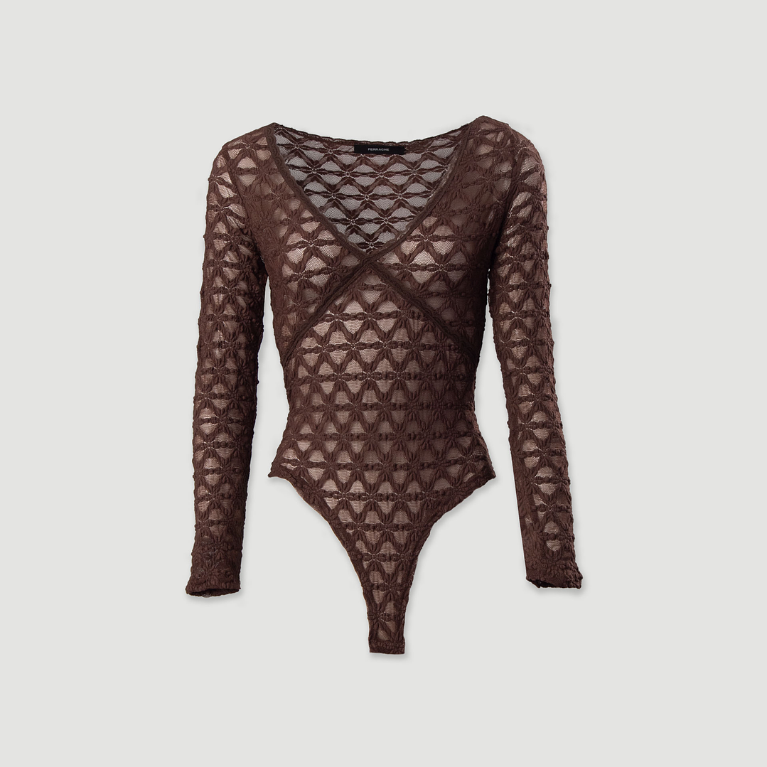 Body em renda com decote em V Ferrache 3